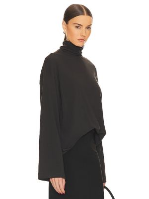 Jersey de cuello vuelto de tela jersey oversized Helsa negro