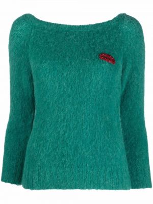 Пуловер бродиран N°21 зелено