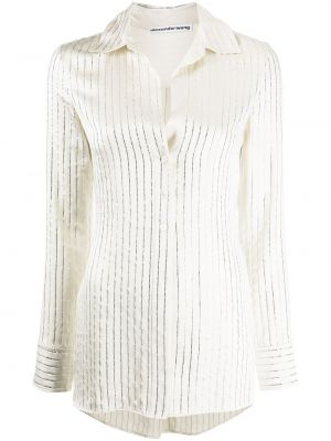 Chemise en soie à imprimé en cristal Alexander Wang blanc