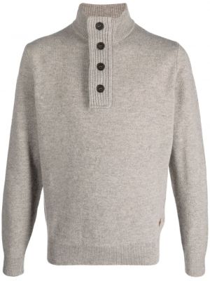 Vlnený sveter na gombíky Barbour sivá