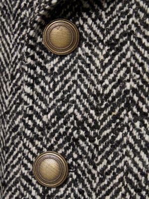 Vlněný kabát Bottega Martinese černý