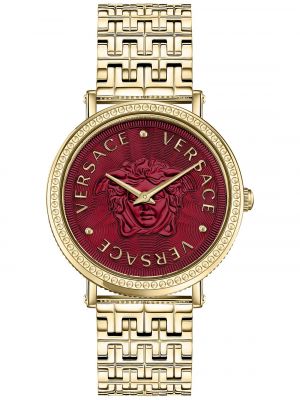 Женские швейцарские часы V-Dollar с позолоченным браслетом и ионным покрытием, 37 мм Versace