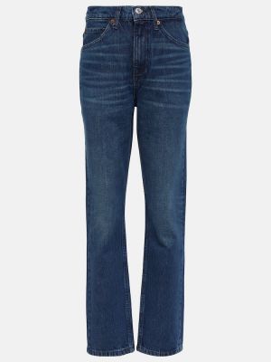 Straight fit džíny s vysokým pasem Re/done modré