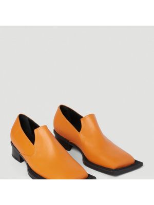 Loafers de cuero con tacón de punta cuadrada Ninamounah naranja