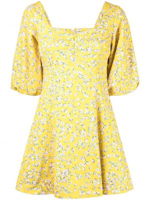 Mini vestido de flores con estampado Nicholas amarillo