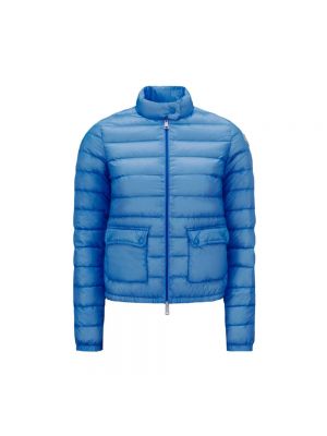 Pikowana kurtka puchowa Moncler niebieska