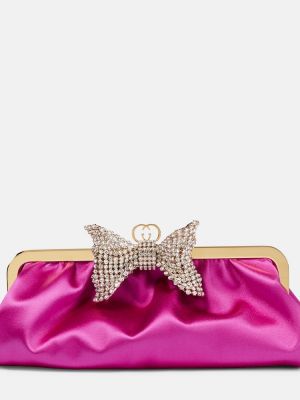 Saténová listová kabelka Gucci ružová
