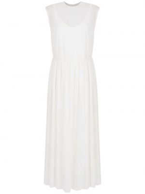 Плисирана прозрачна вечерна рокля Osklen бяло