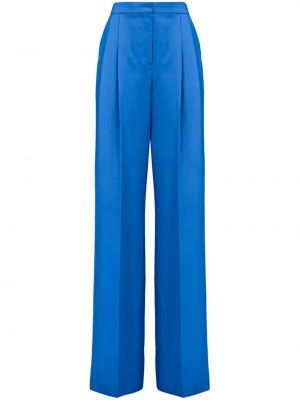 Pantalon taille haute plissé Alexander Mcqueen bleu