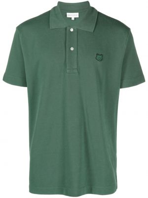 Поло тениска Maison Kitsuné зелено