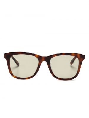 Oversize слънчеви очила с принт Saint Laurent Eyewear кафяво