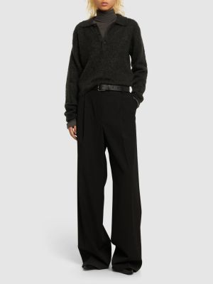Suéter de lana de punto de lana mohair Auralee negro
