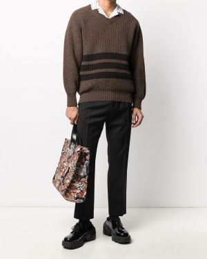 Sweter w paski Comme Des Garçons Pre-owned brązowy
