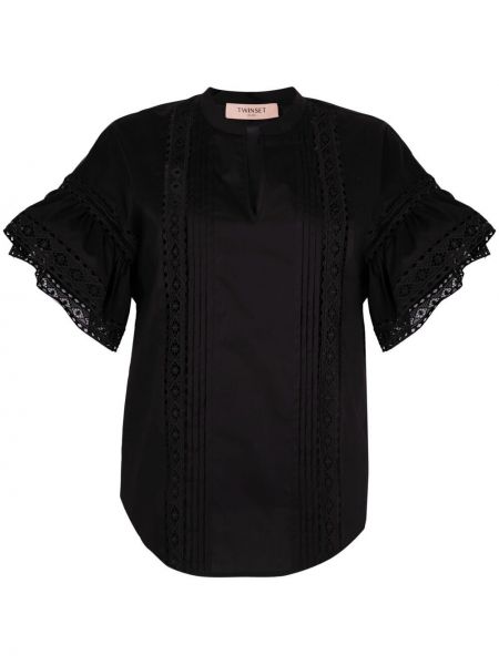 Кружевная блузка Twin-set, черная