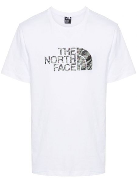Bavlněné tričko s potiskem The North Face bílé