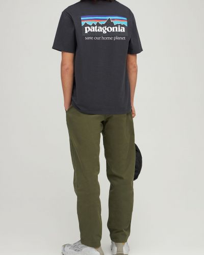 Camiseta de algodón Patagonia negro