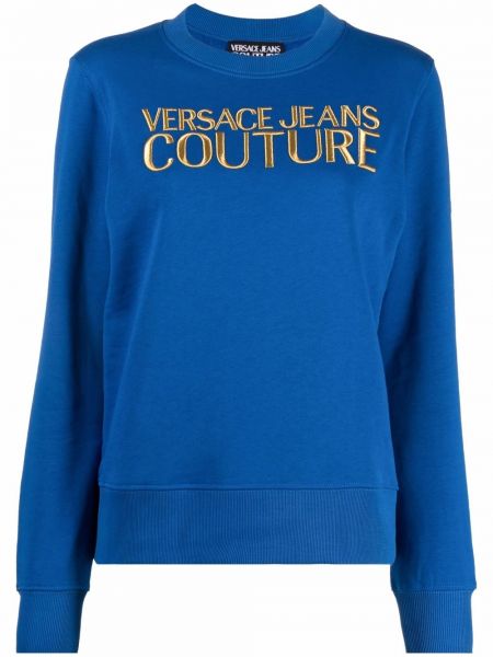 Sudadera con cuello redondo de cuello redondo Versace Jeans Couture azul