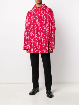 Bluza z kapturem oversize Balenciaga czerwona