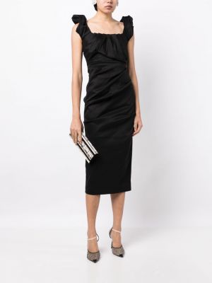 Sukienka koktajlowa bez rękawów drapowana Rachel Gilbert czarna