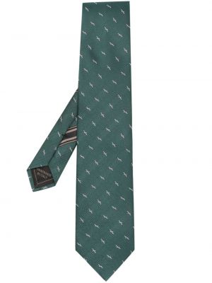 Жакардова копринена вратовръзка Brioni зелено