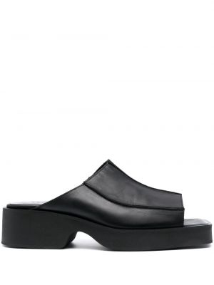 Dabīgās ādas sandales ar papēžiem Eckhaus Latta melns