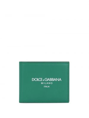 Kožená peňaženka s potlačou Dolce & Gabbana zelená