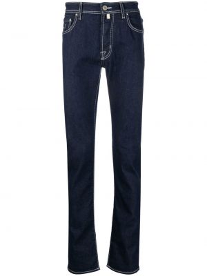 Smal låg midja skinny fit-jeans Jacob Cohën blå