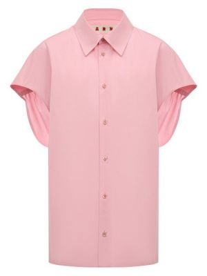 Хлопковая рубашка Marni розовая