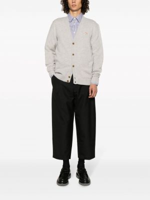 Spodnie plisowane Maison Kitsune szare