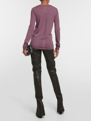 Jersey de lana de tela jersey Rick Owens violeta