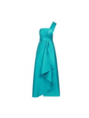 Sukienka z falbankami Alberta Ferretti niebieska