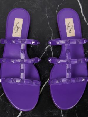Sandale din piele Valentino Garavani violet