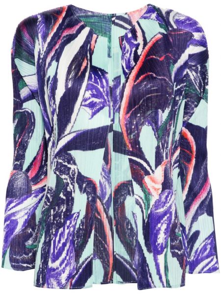Strickjacke mit print mit plisseefalten Pleats Please Issey Miyake lila