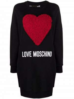 Vestido con corazón Love Moschino negro