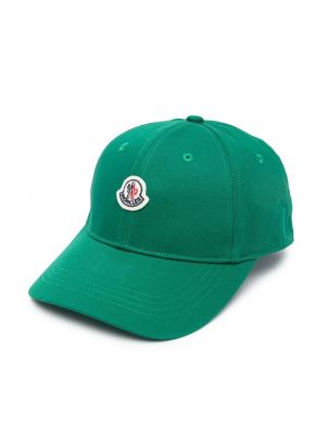 Памучна шапка с козирки Moncler Enfant зелено