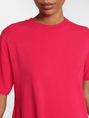 Bavlněné dlouhé šaty jersey Max Mara růžové