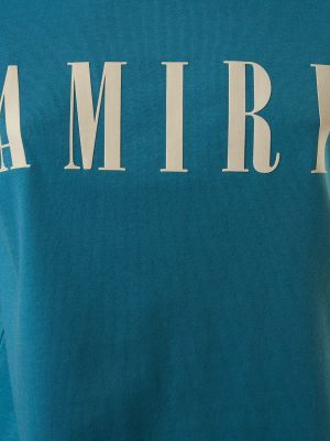 T-shirt en coton à imprimé en jersey Amiri bleu