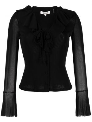 Bluzka z falbankami Dvf Diane Von Furstenberg czarna