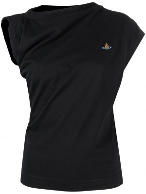 Asimetrična majica s draperijom Vivienne Westwood crna