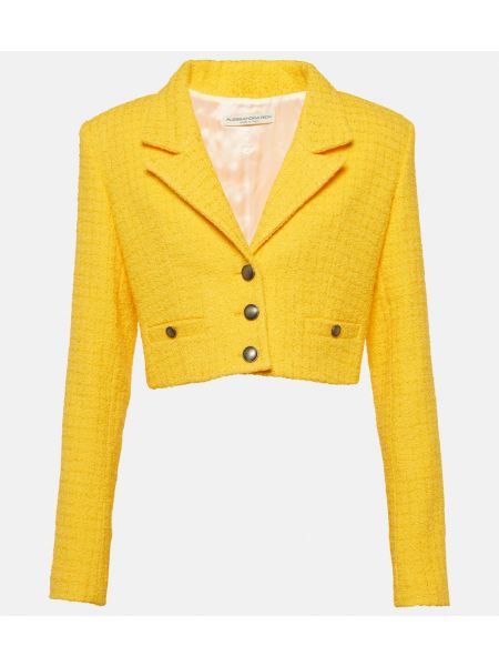 Твидовый пиджак Alessandra Rich желтый
