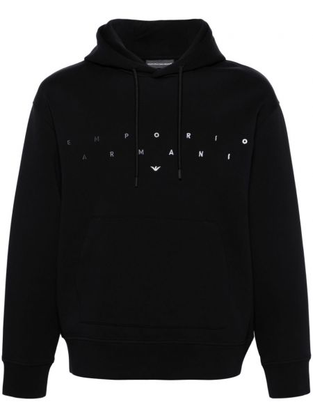 Jersey hoodie mit stickerei Emporio Armani schwarz