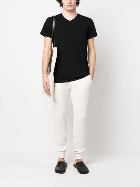 T-shirt aus baumwoll mit v-ausschnitt Jil Sander schwarz