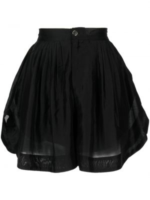 Satin shorts mit plisseefalten B+ab schwarz