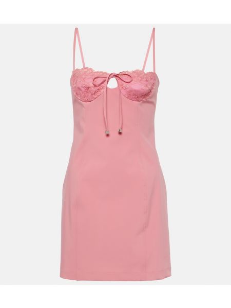 Мини-платье с кружевной отделкой Blumarine розовый
