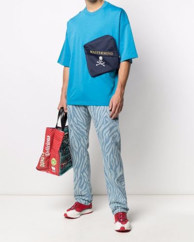 Camiseta con cremallera con bolsillos Mastermind World azul