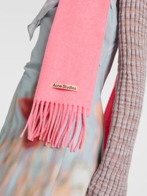 Bufanda con flecos de lana Acne Studios rosa