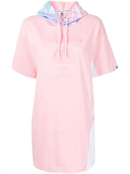 Mini vestido con capucha con estampado Aape By *a Bathing Ape® rosa