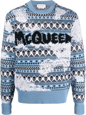 Pull en tricot Alexander Mcqueen bleu