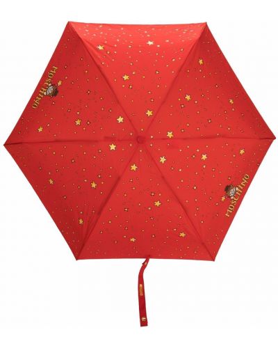 Paraguas con estampado Moschino rojo