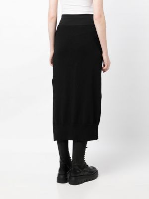 Vlnená puzdrová sukňa Y's čierna